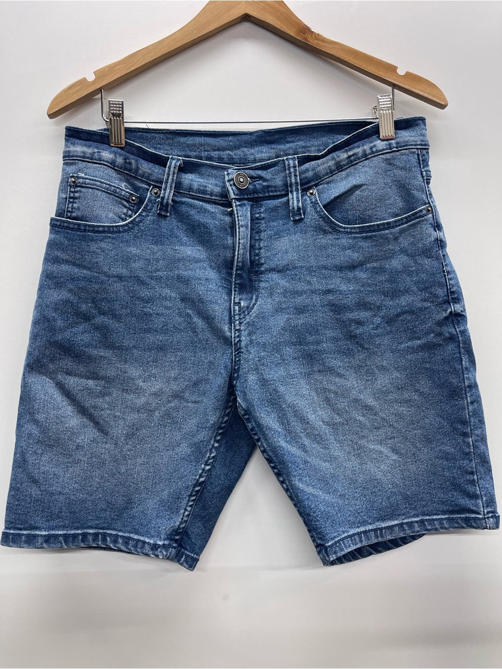 Ring of Fire Men's Washed‎ Blue Denim Shorts